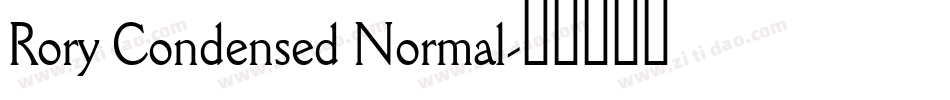 Rory Condensed Normal字体转换